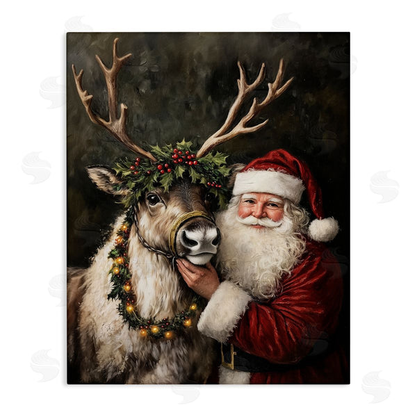 stupell industries Arlington Prints | Santa & Reindeer Portrait