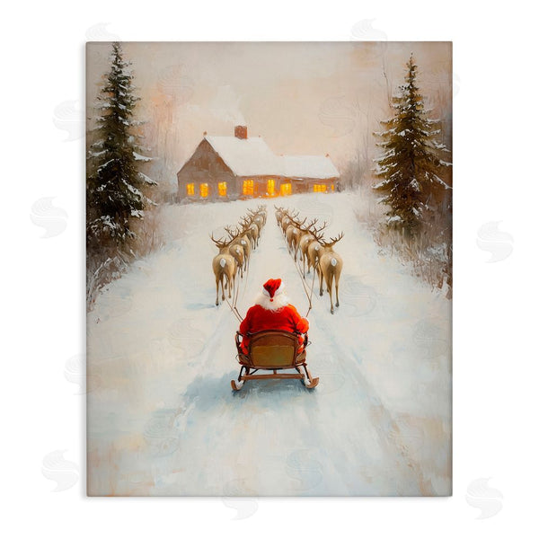 stupell industries Arlington Prints | Santa's Visit Sleigh Ride Wall Art
