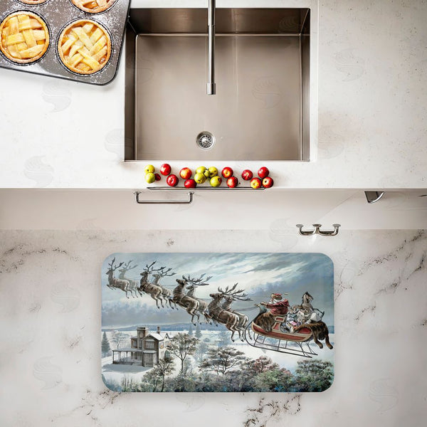 Stupell Industries Arlington Prints | Santa Sleigh Over Cabin Anti-Fatigue Mat