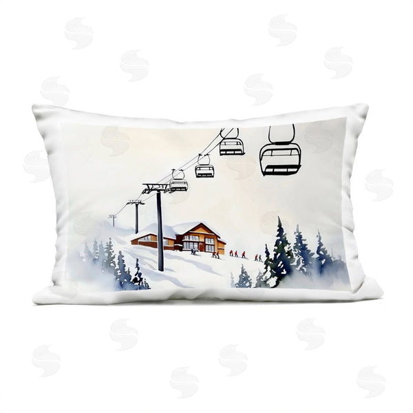Stupell Industries Arlington Prints | Ski Lodge Chair Lift Printed Throw Pillow
