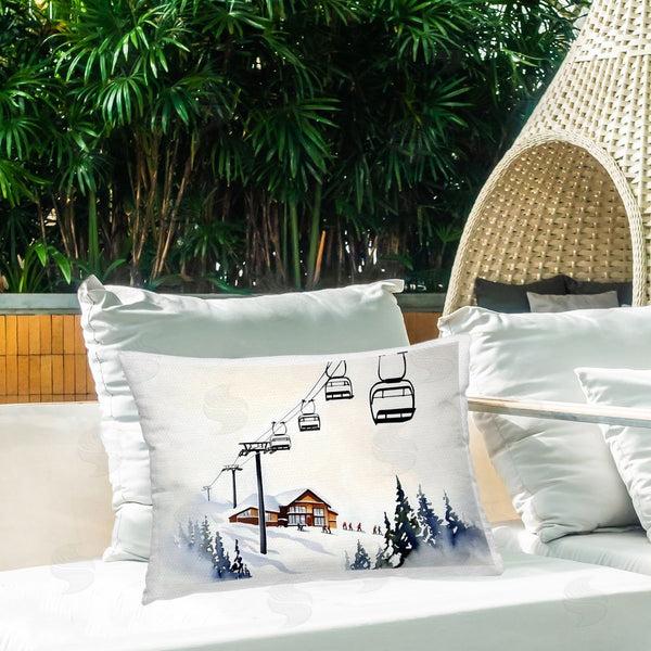 Stupell Industries Arlington Prints | Ski Lodge Chair Lift Printed Throw Pillow