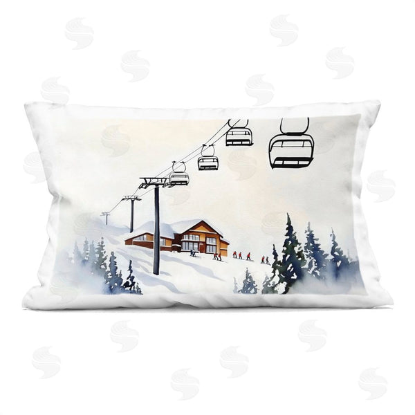 stupell industries Arlington Prints | Ski Lodge Chair Lift Printed Throw Pillow