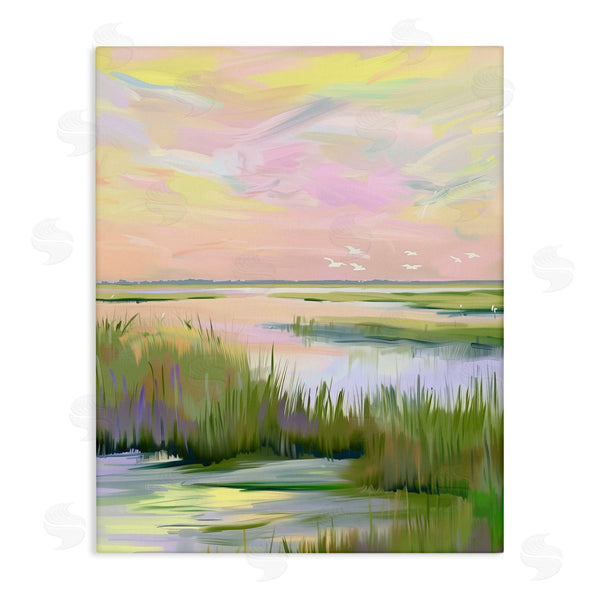 stupell industries Arlington Prints | Soft Pink Marshland Sunrise