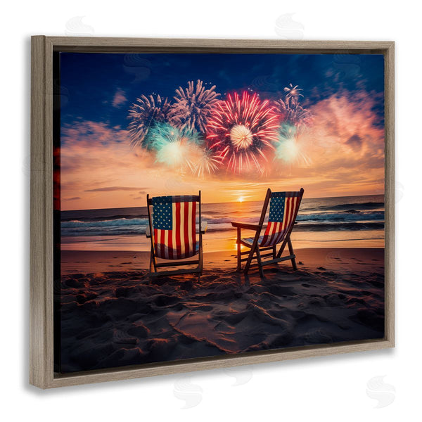 Stupell Industries Arlington Prints | Summer Fireworks At Beach Wall Art