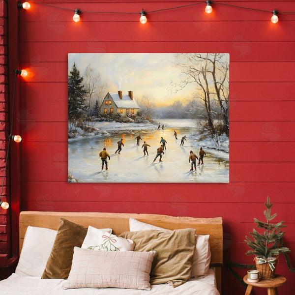 Stupell Industries Arlington Prints | Vintage Winter Ice Skaters Wall Art