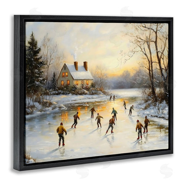 Stupell Industries Arlington Prints | Vintage Winter Ice Skaters Wall Art