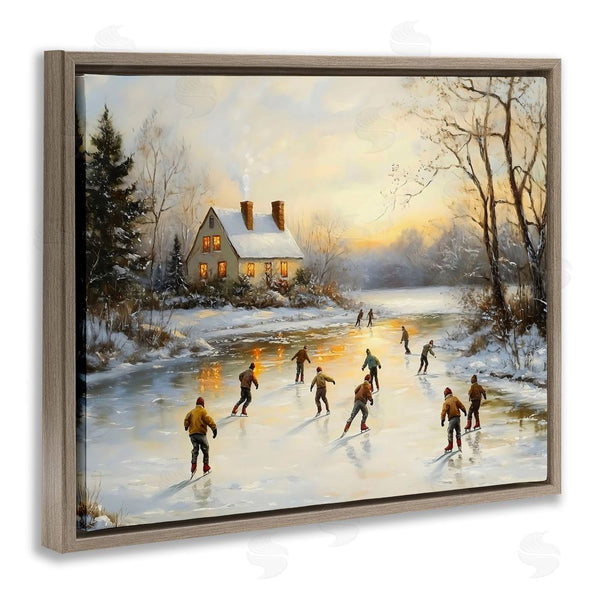 Stupell Industries Arlington Prints | Vintage Winter Ice Skaters Wall Art
