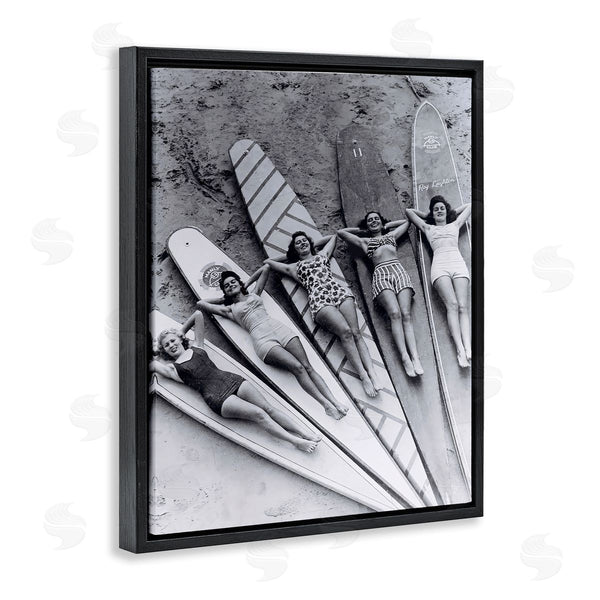 Stupell Industries Arlington Prints | Vintage Women On Surfboards Wall Art