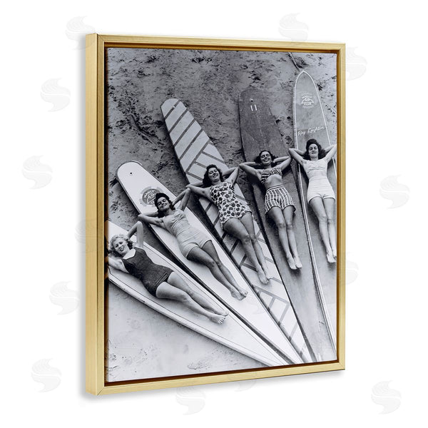 Stupell Industries Arlington Prints | Vintage Women On Surfboards Wall Art