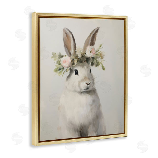 Stupell Industries Arlington Prints | White Bunny Floral Crown