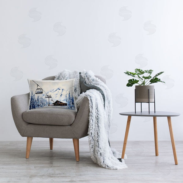 Stupell Industries Arlington Prints | Winter Adventure Ski Lift Printed Throw Pillow