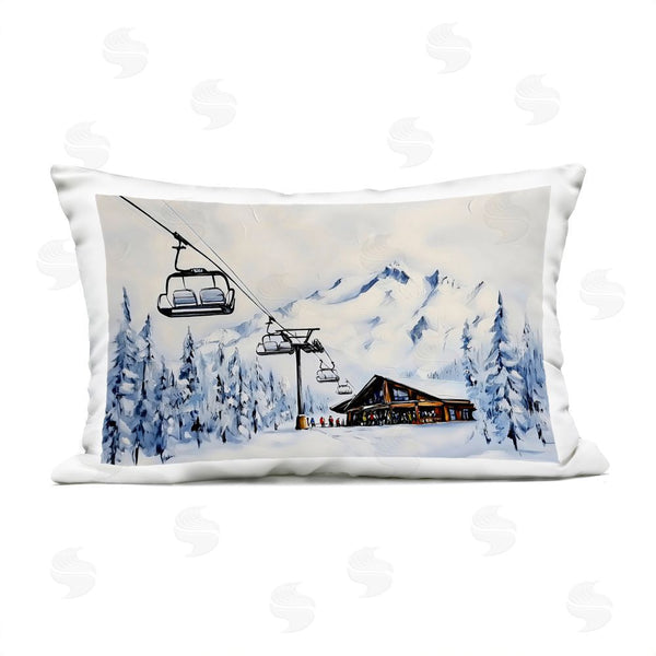 Stupell Industries Arlington Prints | Winter Adventure Ski Lift Printed Throw Pillow