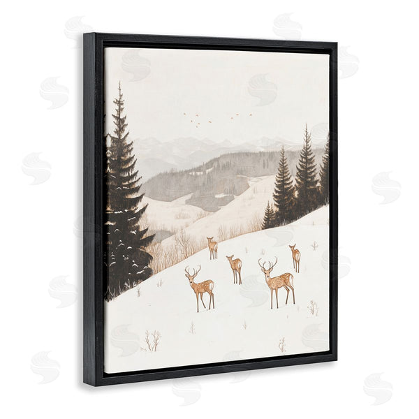 Stupell Industries Arlington Prints | Winter Deer Mountain View