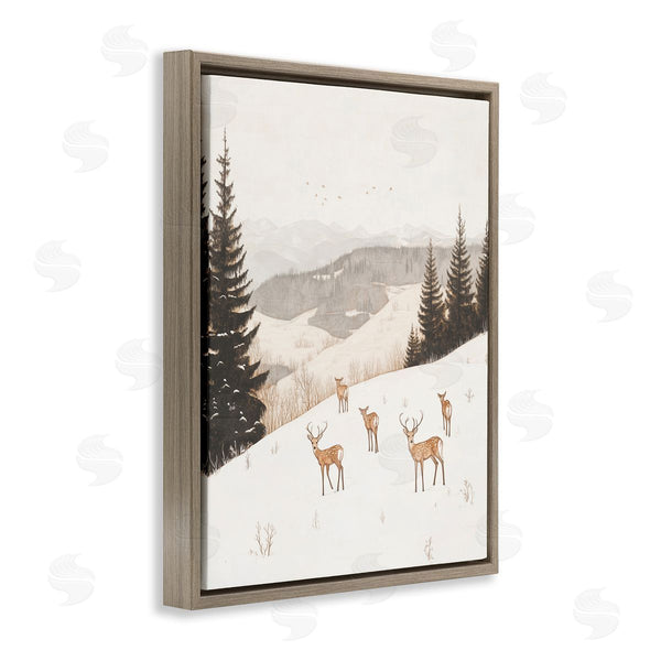 Stupell Industries Arlington Prints | Winter Deer Mountain View