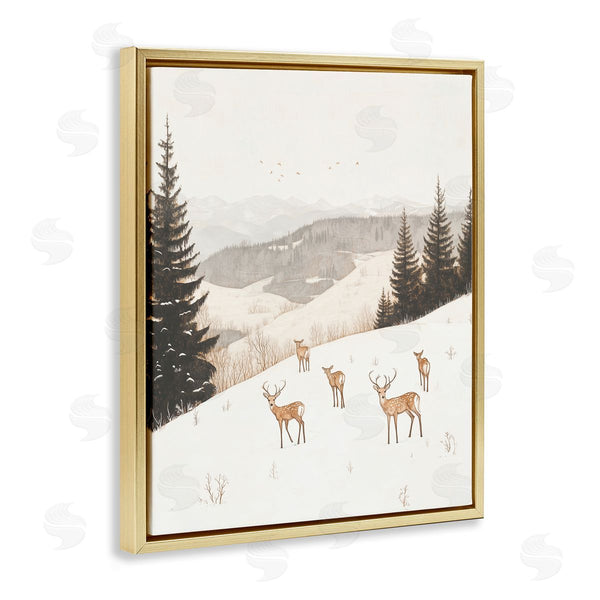 Stupell Industries Arlington Prints | Winter Deer Mountain View