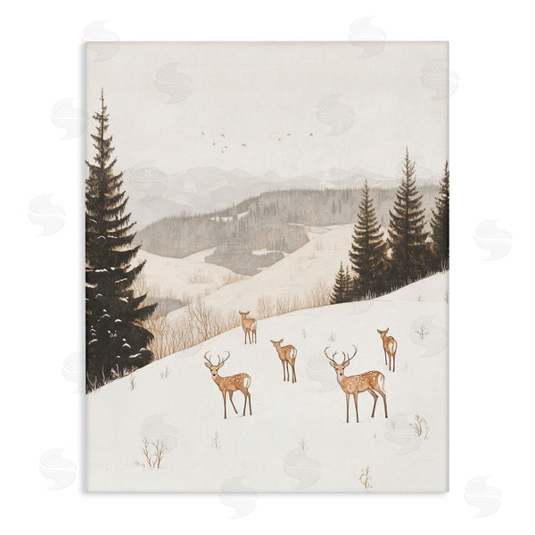 stupell industries Arlington Prints | Winter Deer Mountain View