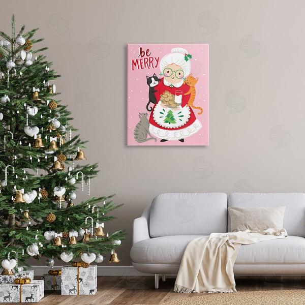Stupell Industries Arrolynn Weiderhold | Be Merry Grandma Christmas Cookies Cats Perched Wall Art