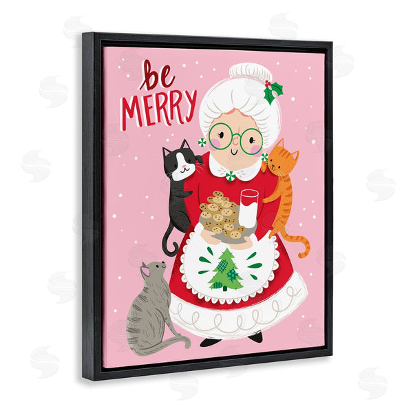 Stupell Industries Arrolynn Weiderhold | Be Merry Grandma Christmas Cookies Cats Perched Wall Art