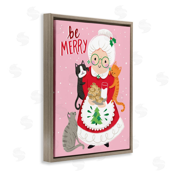 Stupell Industries Arrolynn Weiderhold | Be Merry Grandma Christmas Cookies Cats Perched Wall Art