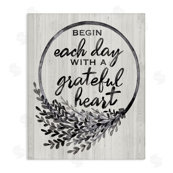 stupell industries Arrolynn Weiderhold | Begin Each Day Grateful Heart Vintage Country Wreath Wall Art