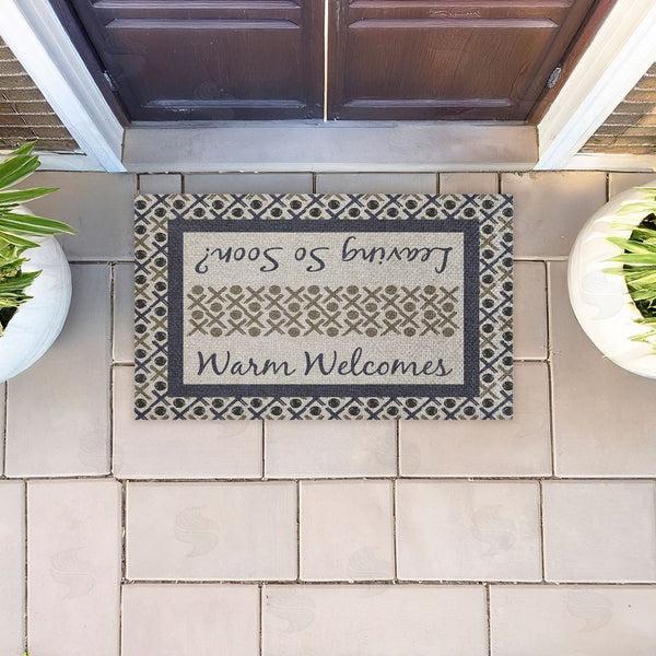 Stupell Industries Arrolynn Weiderhold | Dual Message Entryway Faux Sisal Door Mat