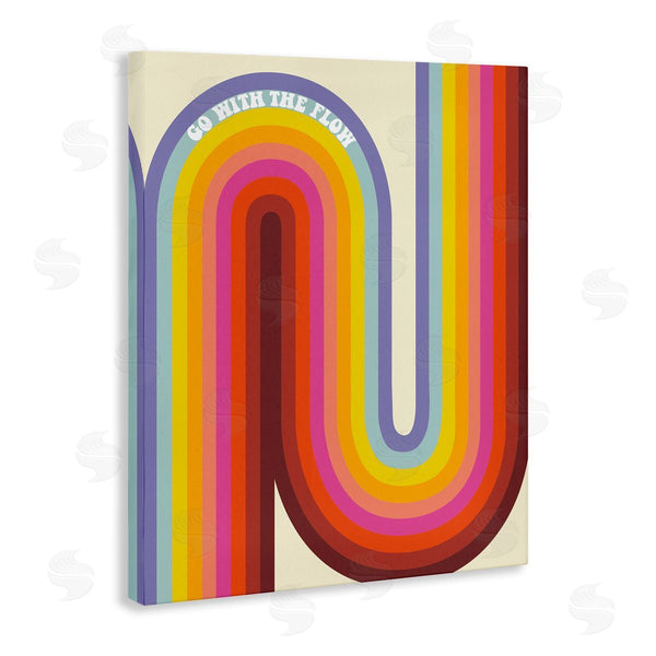 Stupell Industries Arrolynn Weiderhold | Go With The Flow Fluid Rainbow Stripes Pattern Wall Art