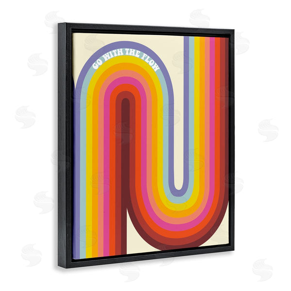 Stupell Industries Arrolynn Weiderhold | Go With The Flow Fluid Rainbow Stripes Pattern Wall Art