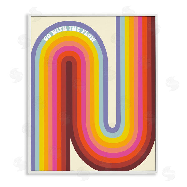 stupell industries Arrolynn Weiderhold | Go With The Flow Fluid Rainbow Stripes Pattern Wall Art