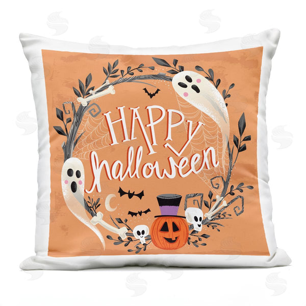 Stupell Industries Arrolynn Weiderhold | Happy Halloween Ghosts Printed Throw Pillow