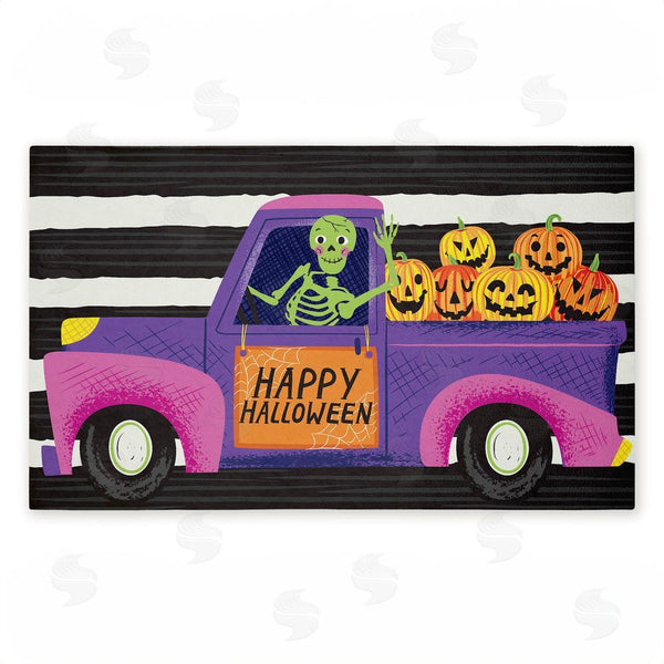 stupell industries Arrolynn Weiderhold | Happy Halloween Skeleton Driver Non-Woven Door Mat