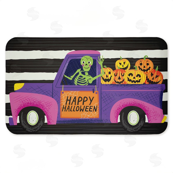 stupell industries Arrolynn Weiderhold | Happy Halloween Skeleton Driver Anti-Fatigue Mat