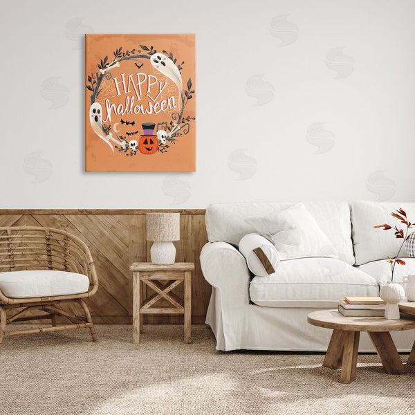 Stupell Industries Arrolynn Weiderhold | Happy Haunts Halloween Wreath Wall Art