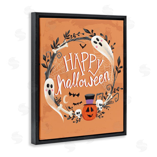 Stupell Industries Arrolynn Weiderhold | Happy Haunts Halloween Wreath Wall Art