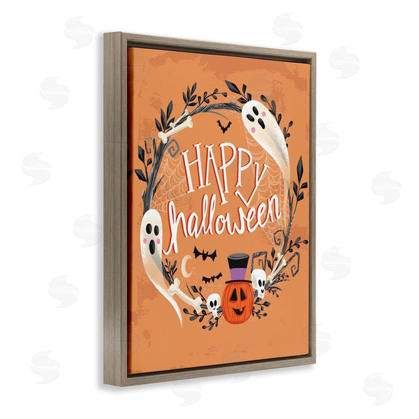 Stupell Industries Arrolynn Weiderhold | Happy Haunts Halloween Wreath Wall Art