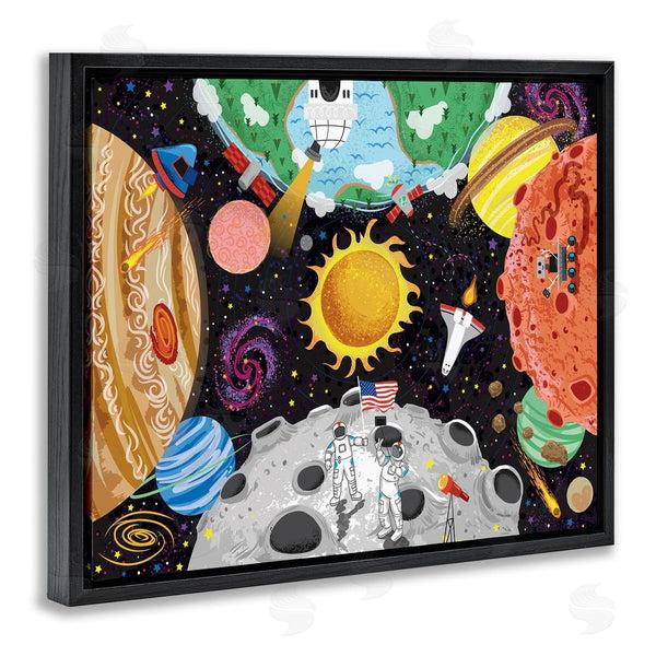 Stupell Industries Arrolynn Weiderhold | Lively Outer Space Planets Astronauts On Moon Wall Art