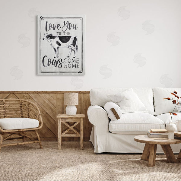 Stupell Industries Arrolynn Weiderhold | Love You 'til Cows Come Home Phrase Vintage Wall Art