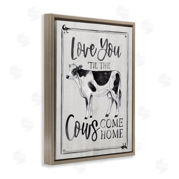 Stupell Industries Arrolynn Weiderhold | Love You 'til Cows Come Home Phrase Vintage Wall Art