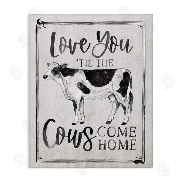 stupell industries Arrolynn Weiderhold | Love You 'til Cows Come Home Phrase Vintage Wall Art
