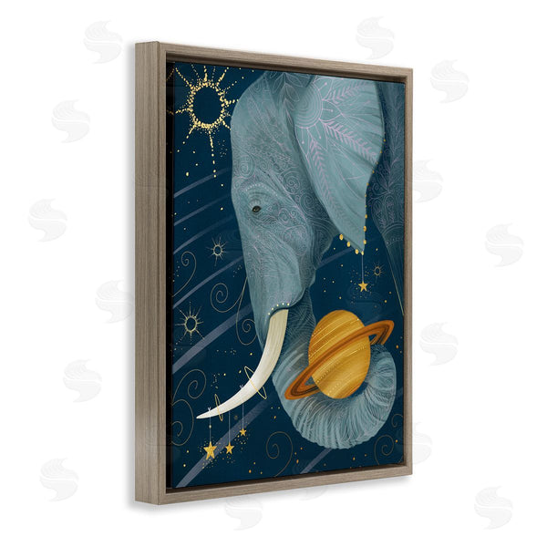 Stupell Industries Arrolynn Weiderhold | Outer Space Constellations Elephant Holding Saturn Wall Art