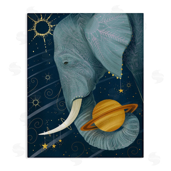 stupell industries Arrolynn Weiderhold | Outer Space Constellations Elephant Holding Saturn Wall Art