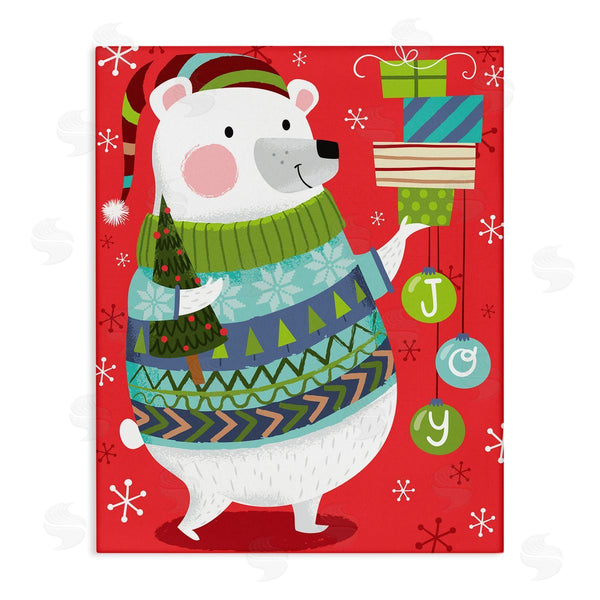 stupell industries Arrolynn Weiderhold | Polar Bear Festive Argyle Sweater Christmas Gifts Wall Art