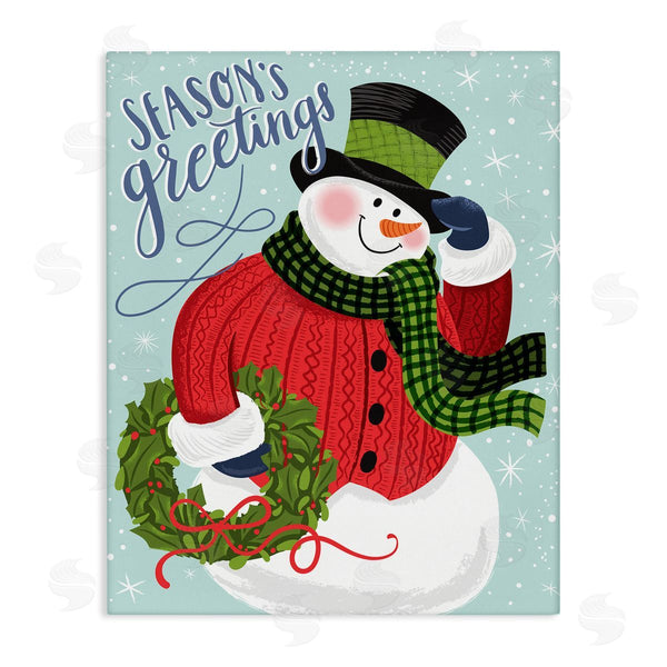stupell industries Arrolynn Weiderhold | Season's Greetings Expression Festive Winter Holiday Snowman Wall Art