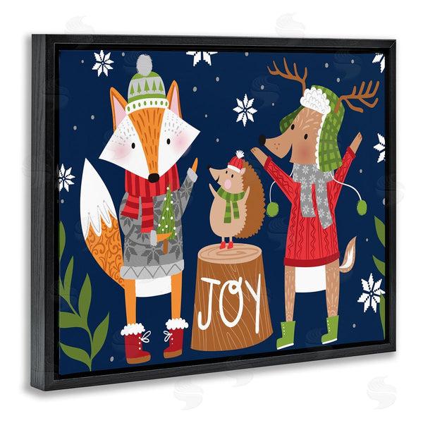 Stupell Industries Arrolynn Weiderhold | Snowy Winter Woodland Animals Adorable Fox Reindeer Hedgehog Wall Art