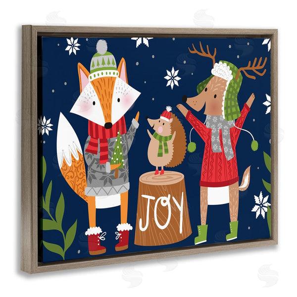 Stupell Industries Arrolynn Weiderhold | Snowy Winter Woodland Animals Adorable Fox Reindeer Hedgehog Wall Art