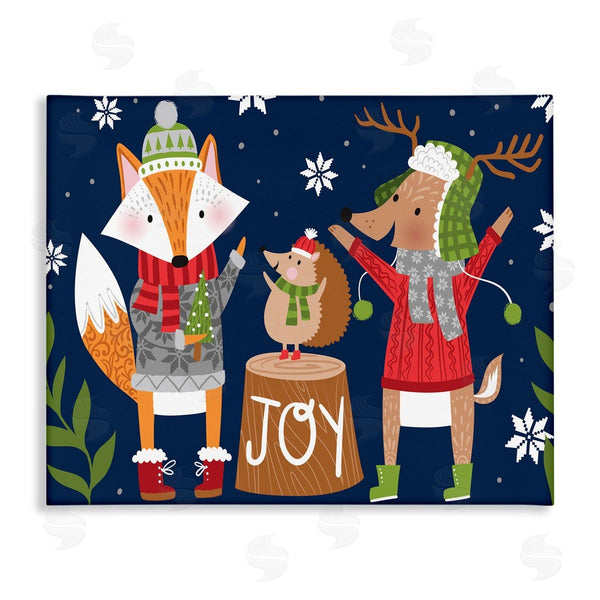 stupell industries Arrolynn Weiderhold | Snowy Winter Woodland Animals Adorable Fox Reindeer Hedgehog Wall Art