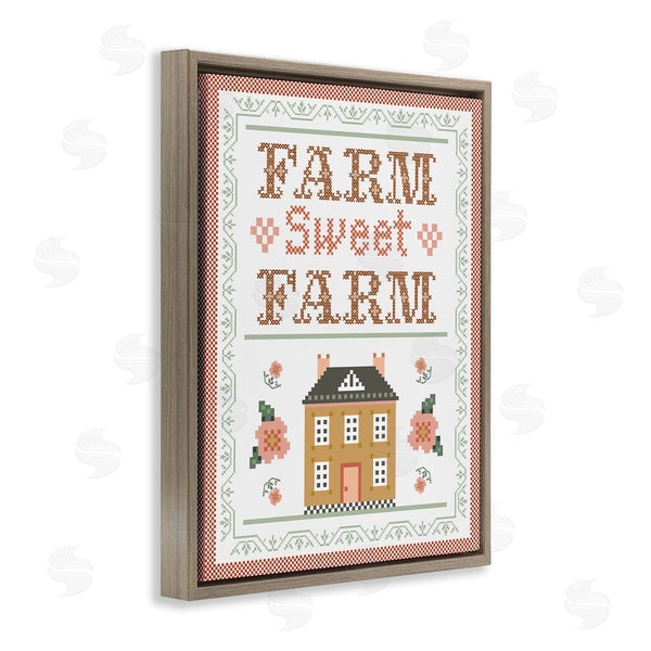 Stupell Industries Arrolynn Weiderhold | Sweet Farm Needlepoint Style Wall Art