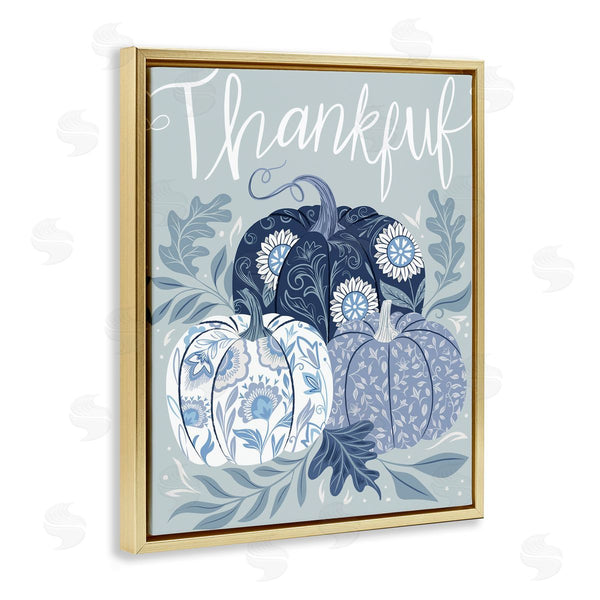 Stupell Industries Arrolynn Weiderhold | Thankful Ornate Floral Pumpkins
