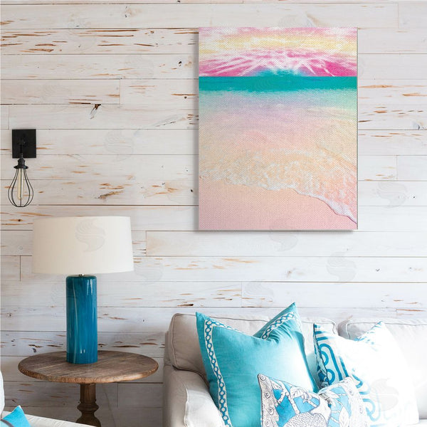 Stupell Industries Arrolynn Weiderhold | Tropical Tie Dye Beach Horizon Coastline Landscape Wall Art