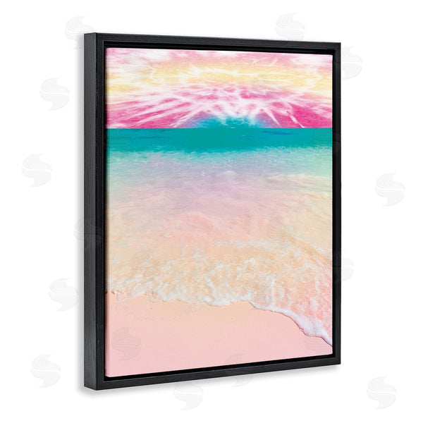 Stupell Industries Arrolynn Weiderhold | Tropical Tie Dye Beach Horizon Coastline Landscape Wall Art