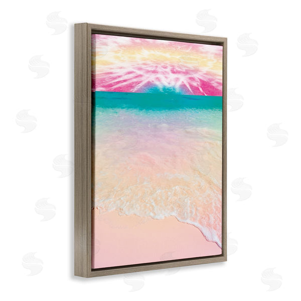 Stupell Industries Arrolynn Weiderhold | Tropical Tie Dye Beach Horizon Coastline Landscape Wall Art